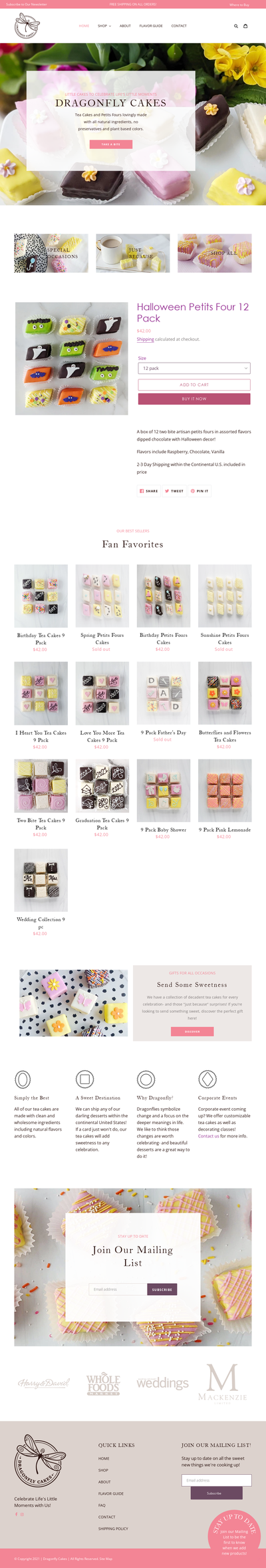 Dragonfly Cakes Dashboard