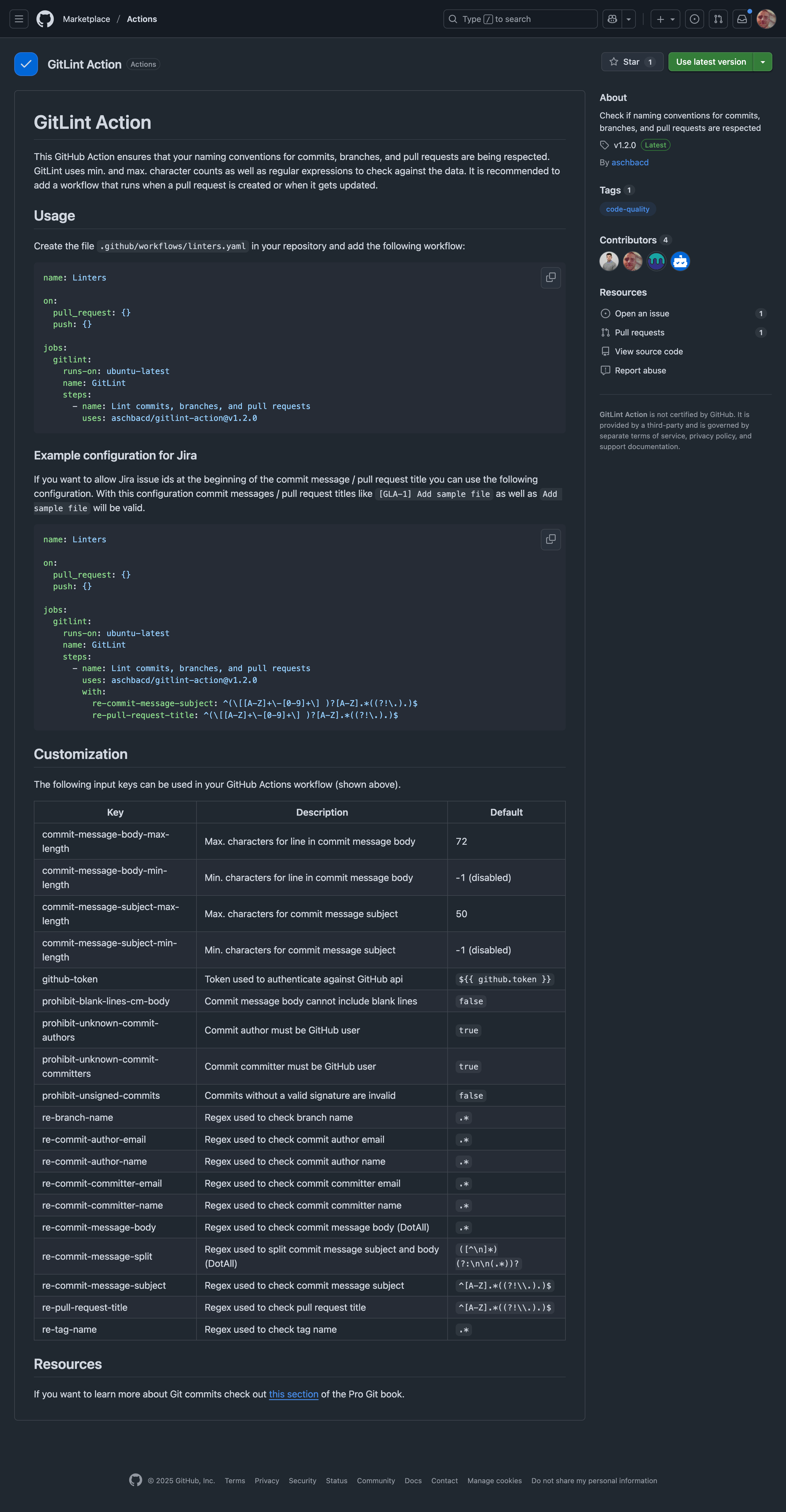 gitlint-action Repository